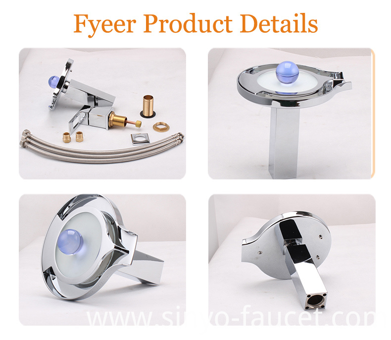 China Fashion Waterfall 3 Color LED Basin Tap Faucet (FD15063F)